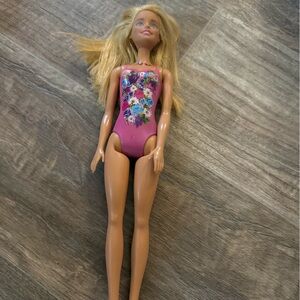 Barbie Doll in Pink Floral Swimsuit